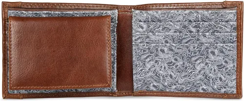 Vista 5 de Eddie Bauer Billetera de cuero y lona de algodón impresa para hombre (gráficos surtidos)