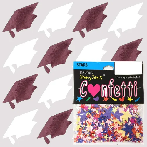 Vista 47 de Confetti Grad Cap Negro, Azul Marino Combo - 2 bolsas de media onza (1 oz)