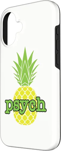 Vista 2 de Funda blanca para iPhone 16 Psych Pineapple Fruit