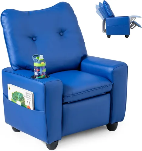 Vista 11 de Costzon Silla reclinable para niños con soporte para tazas, 2 bolsillos de Negro
