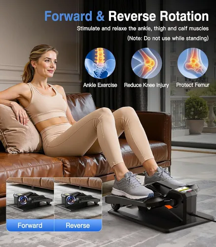 Vista 6 de Portable Under Desk Elliptical Machine with Wireless Remote. 12 Manual & 3 Automatic Speeds. Pedal Ellipse Leg Exerciser. Leg Exerciser While