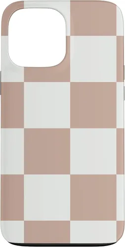 Vista 24 de Brown and White Classic Checkered Big Checkerboard Case for iPhone 17