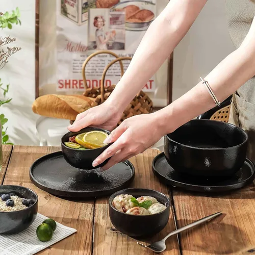 Vista 6 de S&Q'S CERAMICS Cuencos pequeños de cerámica para cocina, juego de 6, cuencos de helado de 9 onzas, cuencos pequeños para servir sopa, salsa