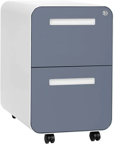 Vista 18 de Laura Davidson Furniture Stockpile - Archivador móvil de 2 cajones con cerradura, archivador de metal para debajo del escritorio, carpetas