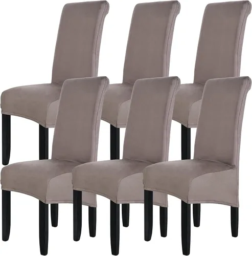 Vista 12 de ele ELEOPTION Fundas grandes de terciopelo y elastano para silla, fundas protectoras suaves y elásticas para silla, extraíbles y lavables para Negro
