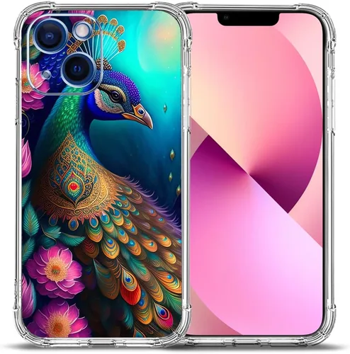 Vista 14 de Funda para iPhone 13 Pro Max, protección contra caídas de flores de mariposa azul, rosa, a prueba de golpes, carcasa protectora de cuerpo completo