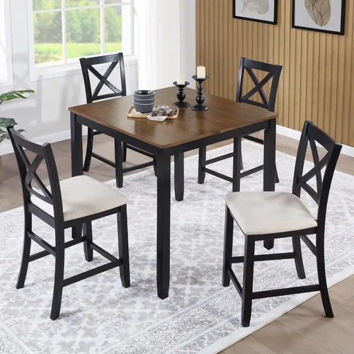 Vista 13 de Harper & Bright Designs Juego de mesa de comedor de 6 piezas con sillas