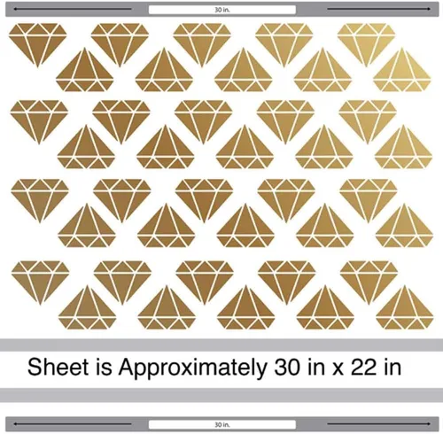 Vista 2 de Shine Bright dorado Diamond Decal Set – Oro Corte beso calcomanías de diamante por chromantics