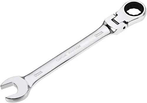 Vista 22 de uxcell Llave combinada de trinquete de cabeza flexible de 0.236 in métrica 72 dientes 12 puntos de trinquete caja terminada herramientas de llave
