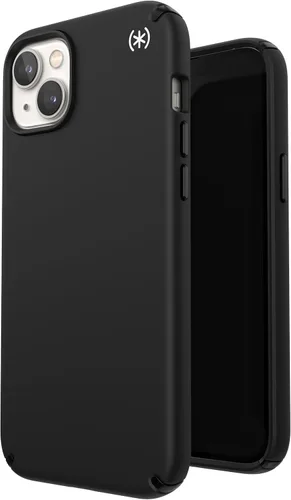 Vista 9 de Speck Presidio2 Pro + MagSafe - Funda para iPhone 14 Plus con revestimiento Microban (negro/negro/blanco)