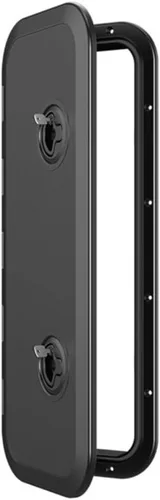 Vista 16 de SEAFLO Escotilla de acceso rectangular para cubierta de barco marino - Blanco/Negro, con cerradura y llave/Regular