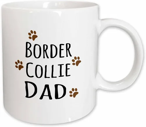 Vista 10 de 3dRose Border Collie Dog Dad - Taza de 11 onzas, color negro