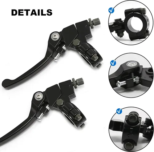 Vista 7 de Palanca de embrague plegable de 7/8 con percha y cable de embrague de repuesto para 110/125/140/150cc SSR125 RFZ YZ Ruckus TaoTao DB17/27 Apollo