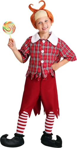 Vista 2 de Red Munchkin Costume for Kids, Lollipop Guild Member Halloween Outfit