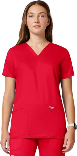 Vista 20 de Workwear Revolution Mujeres Scrubs Top V-cuello WW620 Negro