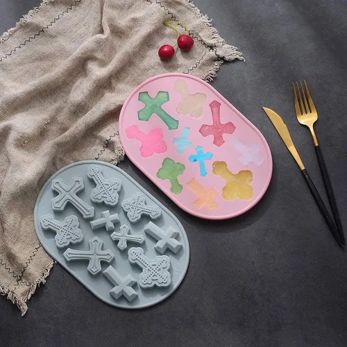Vista 6 de INKU - 2 piezas de decoración de bautizo, molde de cruz, molde de cruz, bautismo, fiesta, fondant, bautizo, magdalena, pastel, silicona, para baby