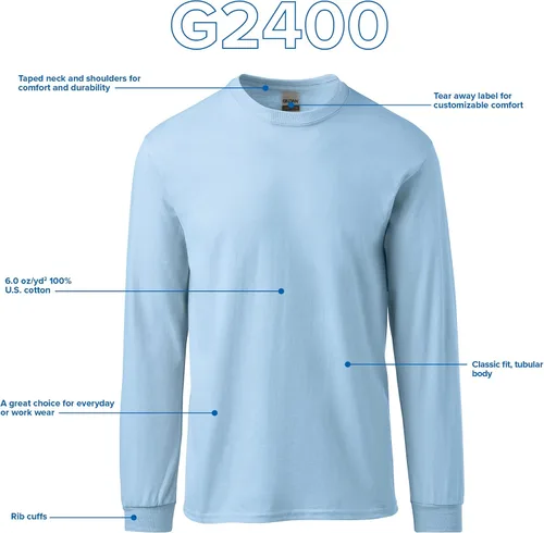 Vista 4 de Gildan - Camiseta de manga larga de algodón ultra estilo G2400 para adultos, paquete múltiple