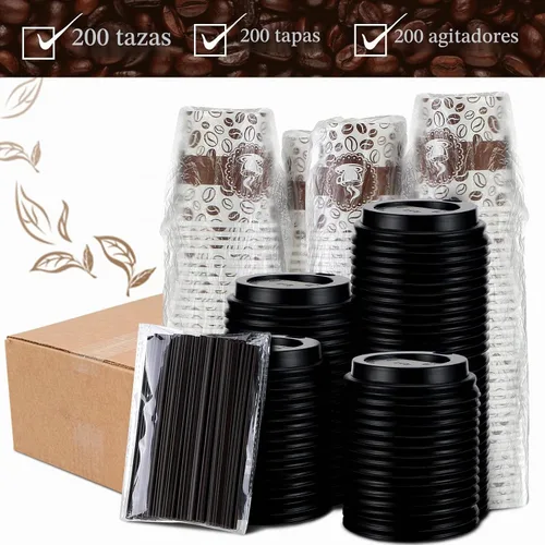 Vista 3 de Tessco for you - Juego de 200 tazas de café expreso desechables de 4 onzas