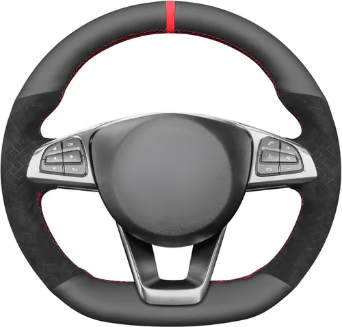 Vista 12 de MEWANT Cubierta del volante para Benz W205 AMG C43 C117 AMG GLA 45 X156 C218 W213 X253 C253 GLC 43 AMG W166 W222 SLC R172 R231