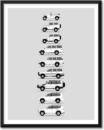 Vista 21 de Idea Network Póster hecho a mano compatible con Toyota Corolla Print Wall Art Decoración hecha a mano del Corolla Sprinter Generations History