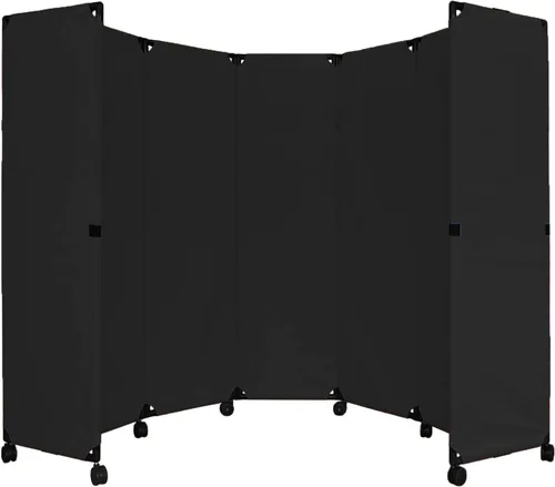 Vista 8 de VERSARE MP10S - Mampara plegable portátil de pared Diseño económico de 5 paneles Separador de habitación portátil con ruedas Configuración