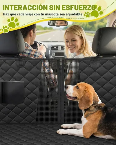 Vista 7 de Funda de asiento de coche para perros, funda de asiento para perros 600D resistente y duradera para asiento trasero, hamaca para perros 100%