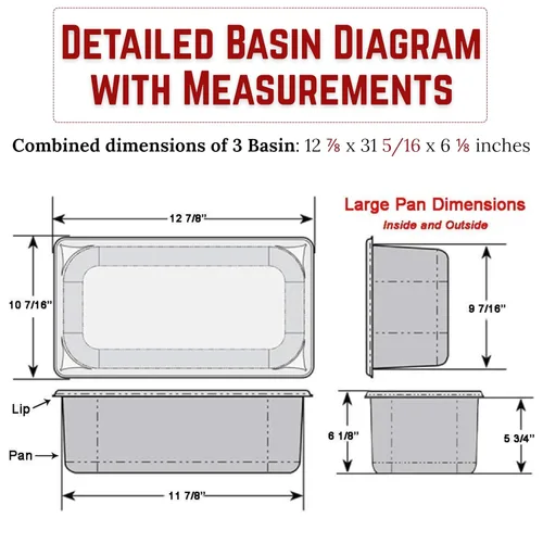 Vista 4 de Fregadero de concesión de acero inoxidable con 3 compartimentos grandes Portable 3-basin sink with 12" faucet, bar drains, and basket strainers