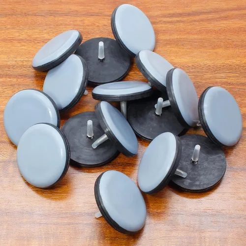 Vista 4 de 16 deslizadores de 1-1/2 pulgadas para clavos de muebles, protectores de suelo de PTFE para sillas autoadhesivas para muebles para suelos de madera