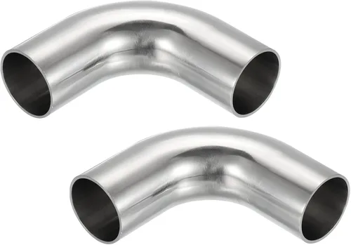 Vista 8 de PATIKIL Codo de 90 grados con curvatura de mandril, codo de escape de 1 pulgada OD de acero, conector de tubería de escape 304 de acero inoxidable