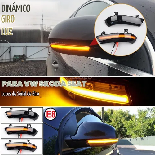 Vista 5 de Espejo lateral intermitente, indicador de señal de giro, luz LED secuencial dinámica para VW Golf 5 GTI V Jetta MK5 Passat B6 B5.5 Eos R32 conejo