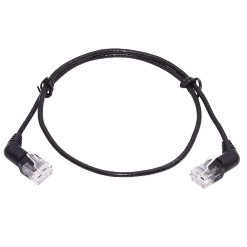 Vista 9 de chenyang Cable de extensión de red Ethernet en ángulo dual CAT6 RJ45 de 90 grados con rotación de 360 grados de 0.7 ft