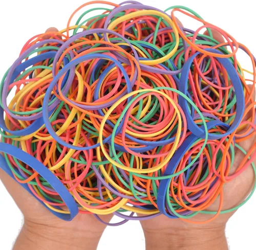 Vista 6 de AIWOQI Bandas de Goma de Varios Tamaños y Colores 0.5 lb/227g para Suministros de Oficina, Escuela, Hogar, Tamaño #16, Tamaño 18, Tamaño 19
