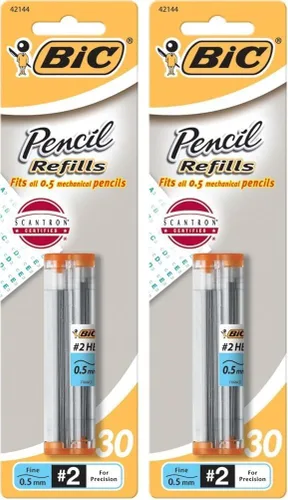 Vista 6 de BIC Recambios de minas para lápices, punta media (0.7mm), 30ct (L730P1), negro