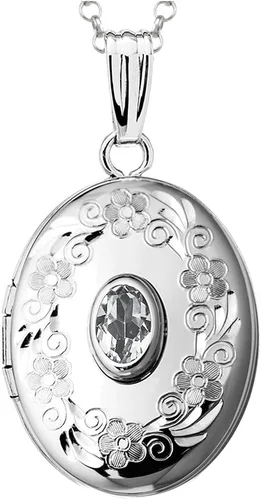 Vista 10 de FJC Finejewelers Sterling Silver Birthstone Locket Pendant Necklace Aguamarina (Aquamarine)