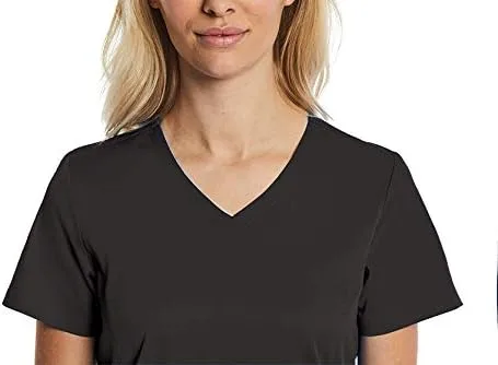 Vista 5 de Mock Wrap Scrub Top for Women 2 Pocket 4-Way Stretch for Medical Dental Spa EL9115