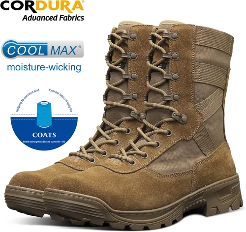 Vista 2 de Botas militares para hombre, botas tácticas ligeras, botas de caza de selva para senderismo
