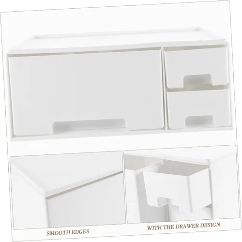 Vista 8 de MERRYHAPY Monitor Riser with Drawer Storage Height Computer Stand for Home Office Multifunctional White Desktop Organizer for Monitors and Laptops