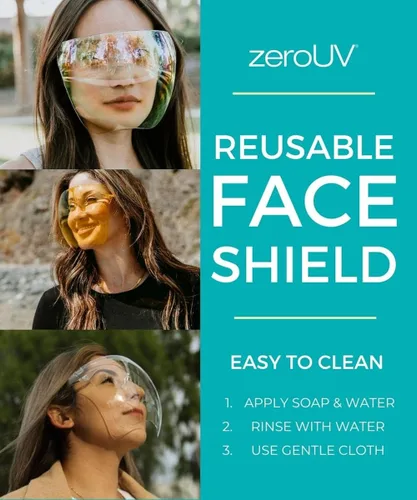 Vista 4 de ZeroUV - Protector facial de protección completa de gafas de sol antivahofiltro de luz azul transparente paquete de 5