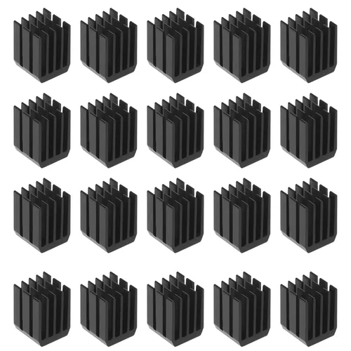 Vista 11 de Disipador de calor de aluminio negro con cinta adhesiva conductora térmica, enfriador de disipador de calor de 9 × 9 × 0.197 in para enfriar
