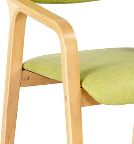Vista 6 de CLATINA Sillas de comedor, sillas de comedor modernas de mediados de siglo, sillas de cocina tapizadas de tela con brazos y patas de madera maciza