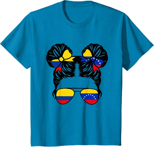 Vista 54 de Camiseta Half Colombian Half Venezolan Girl Colombia Kids Heritage, Gris