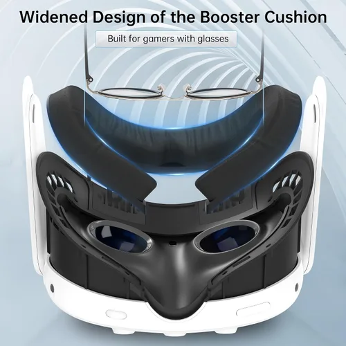 Vista 5 de HiBloks Face Cover with Cooling Fan for Meta Quest 3 Accessories, Soft Lycra Cotton Compatible with Oculus Quest 3 Fan Cooler Active Air Circulation