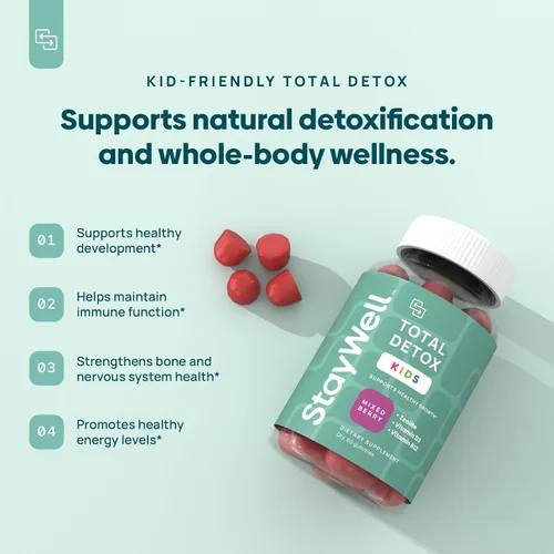 Vista 3 de Stay-Well Naturals Natural Zeolite Heavy Metal Detox Kids, gomita masticable, zeolita micronizada, limpieza total de metales corporales, limpieza