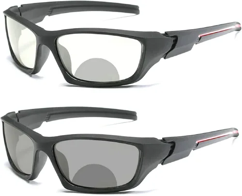 Vista 2 de Gafas de lectura bifocales fotocromáticas de transición para hombres y mujeres, gafas de sol deportivas cuadradas para lectores 0 ~+4.00