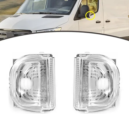 Vista 9 de Para Mercedes Sprinter 2019 2020 espejo retrovisor luz de señal de giro lámpara repetidor A9109064700 A9109064600 izquierda