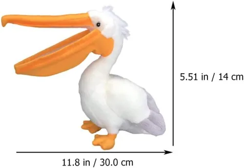 Vista 5 de Juguetes de peluche para pájaros, animal de peluche suave para niños y decoración del hogar, bonita muñeca de peluche con pico naranja de 30 pulgadas