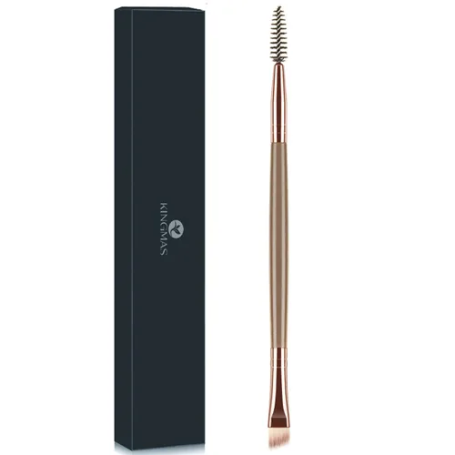 Vista 8 de KINGMAS Cepillo para Cejas Spoolie Profesional de Doble Punta con Ángulo para Delinear y Dar Forma a las Cejas o Pestañas (Negro)
