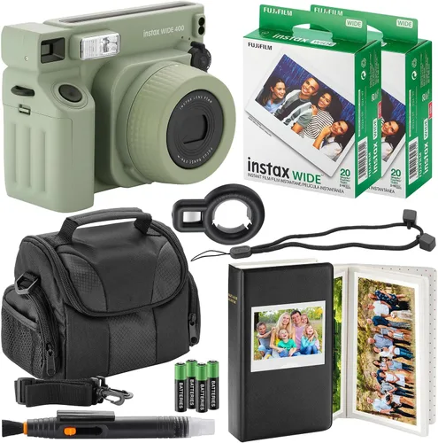 Vista 8 de Cámara instantánea Fujifilm Instax Wide 400 + estuche para cámara + 4 pilas AA + álbum de fotos, lápiz limpiador (20 hojas)