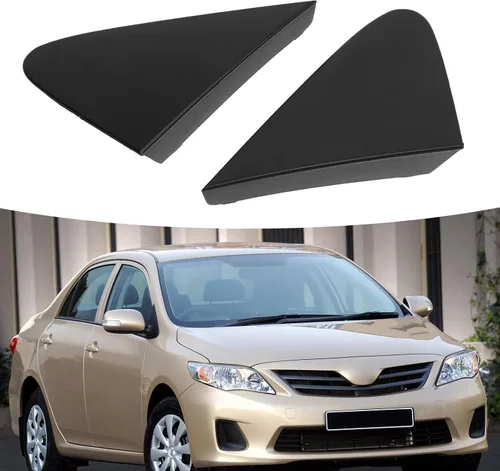 Vista 2 de 2 piezas de cubierta de esquina para guardabarros de espejo retrovisor compatible con Toyota Corolla 2008-2013, ribete triangular duradero