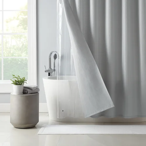 Vista 6 de Arkwright - Forro de cortina de ducha resistente, paquete de 2, 100% impermeable, 8G PEVA con ojales metálicos inoxidables y dobladillo pesado